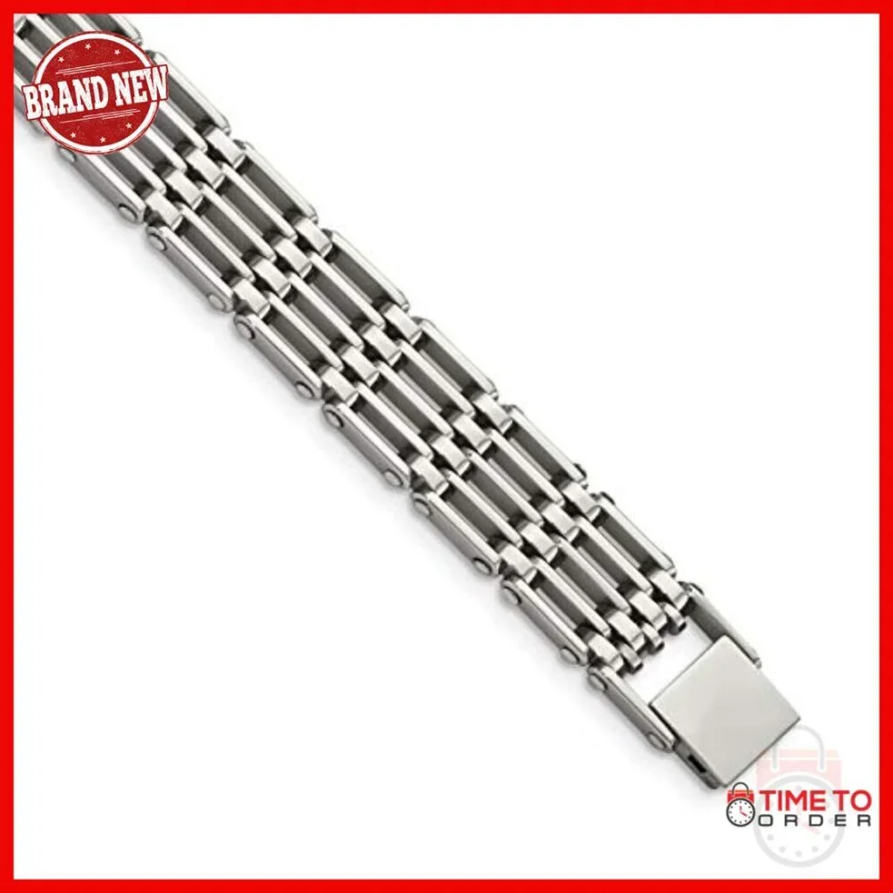 Men's Stainless Steel Link Bracelet 8.5 Inches 12mm
